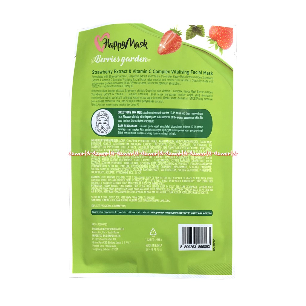 Happymask Berries Garden Anti Oxidant Gojiberry Extract Masker Happy Mask