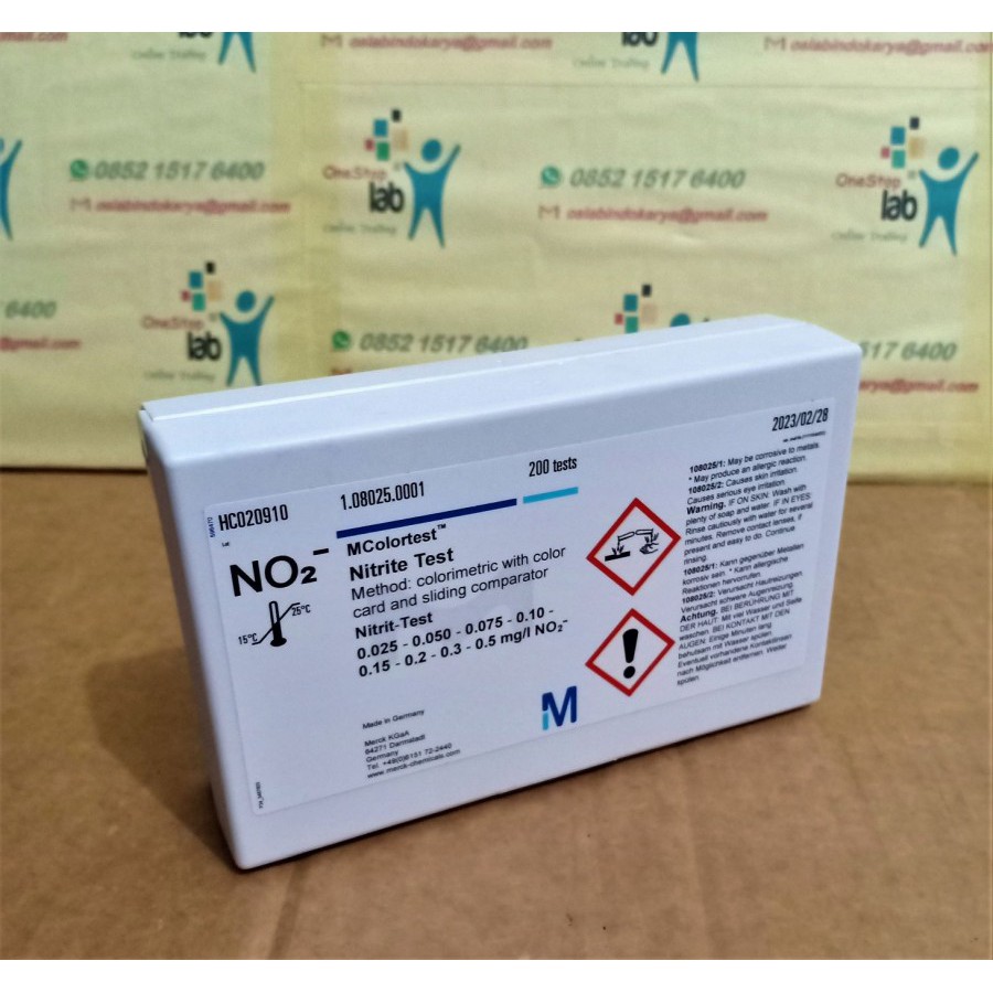 MERCK 108025.0001 Nitrite Test Kit Mcolortest 200 tests 108025