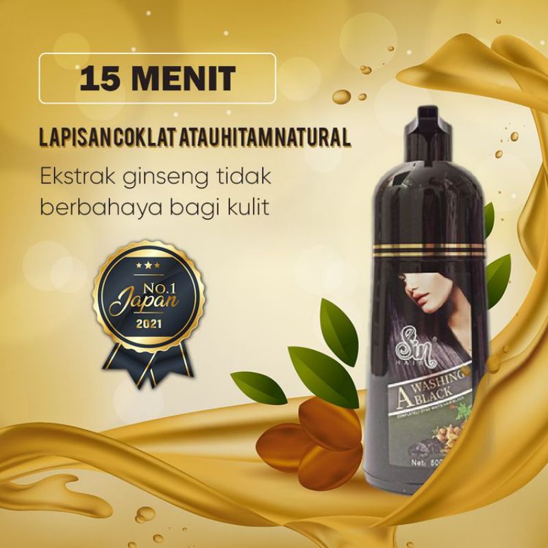Sinhair Shampoo Original Pewarna Rambut Herbal No 1 di Jepang Premium Quality Penghitam Uban Rambut