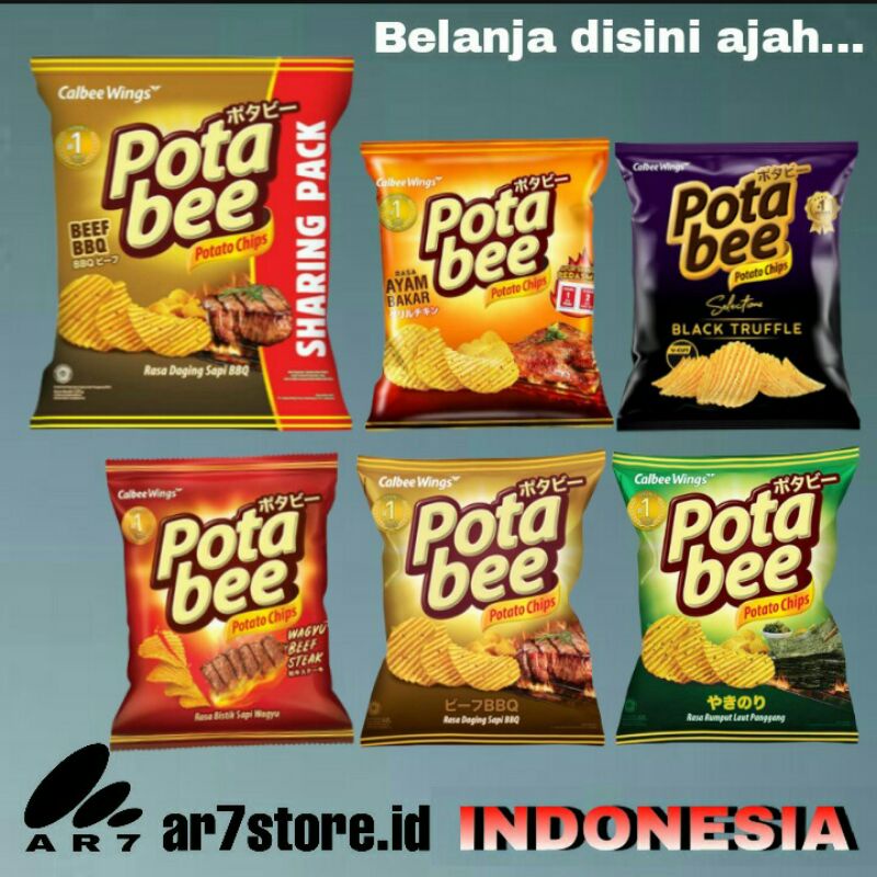 

POTABEE Potato chips all varian rasa 68-120gr