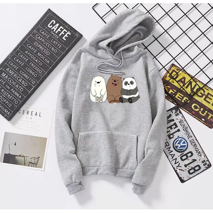 Sweater Hoodie PANDA WE BARE BEARS Hoodie Wanita