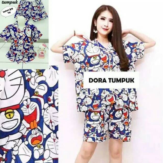 PIYAMA TERBARU BUAT REBAHAN/ alvin.store BAJU TIDUR PIYAMA / PAJAMAS DEWASA HP DORAEMON TUMPUK -