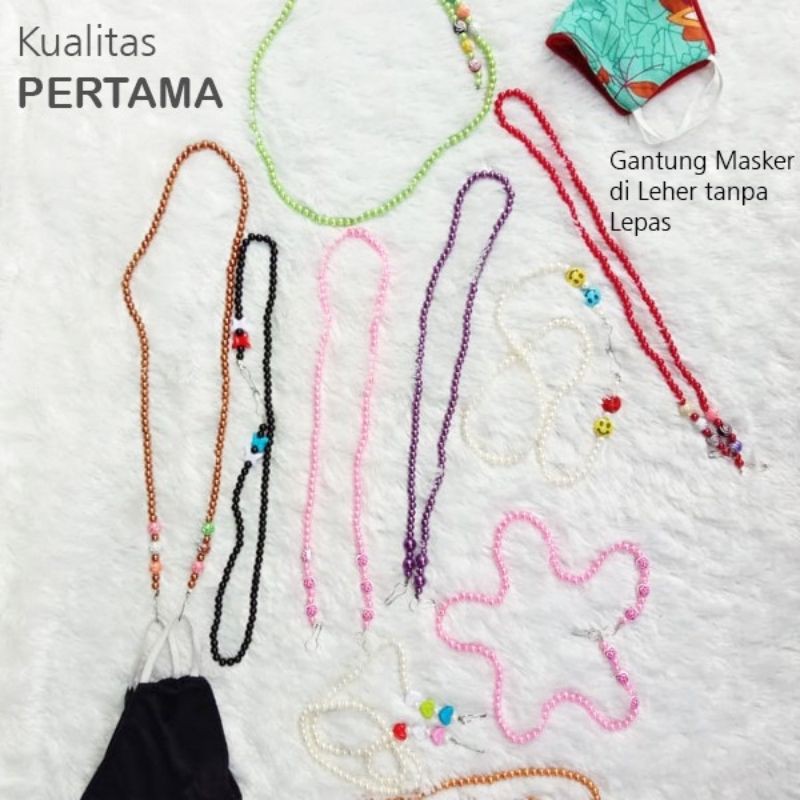 KALUNG STRAP MASKER TALI MASKER KALUNG MASKER GANTUNGAN MASKER KALUNG MASKER MANIK GANTUNGAN MUTIARA