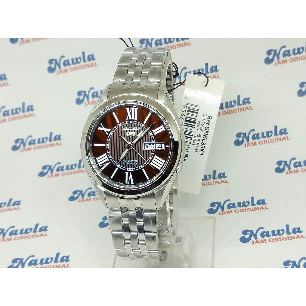 Seiko 5 SNKL33K1 Automatic Brown Dial - Jam Tangan Pria SNKL33