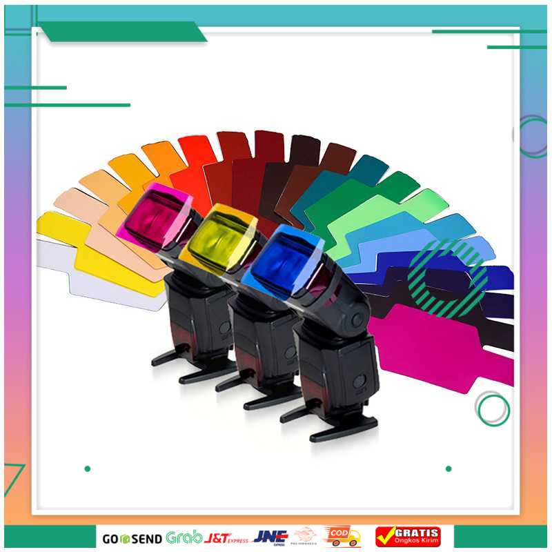 (BISA COD) FTIHSHPPhotography Color Filter Card 20 Color for DSLR Flash