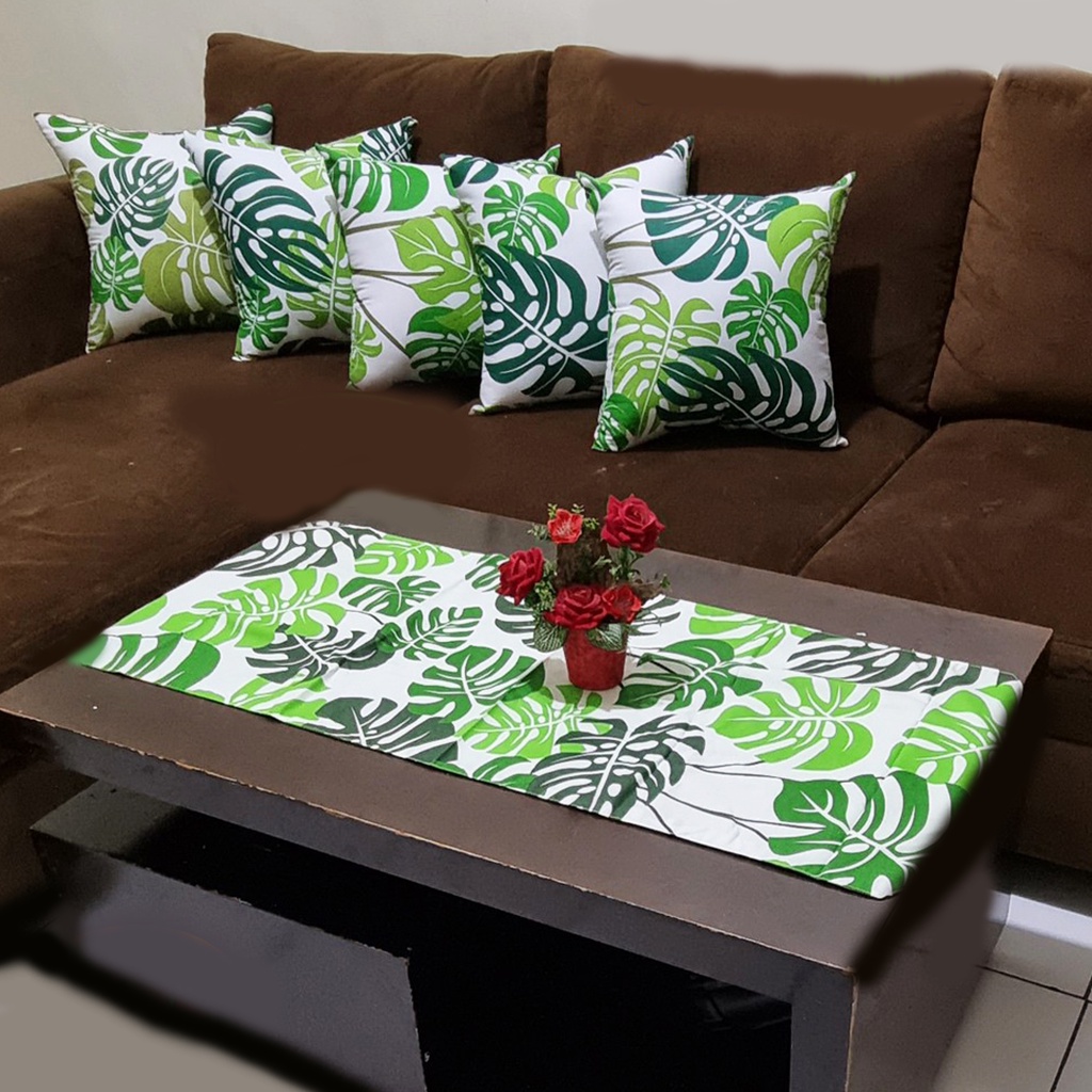 [✅COD] SARUNG BANTAL KURSI SOFA SET 5 PCS + TAPLAK MEJA HOME DECOR PERLENGKAPAN DEKORASI HIASAN INTERIOR RUANG TAMU KAMAR TERAS RUMAH MINIMALIS MODERN ANEKA MOTIF AESTHETIC CANTIK MEWAH SEDERHANA MURAH