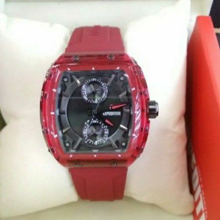 jam tangan expedition e6814 wanita rubber red original