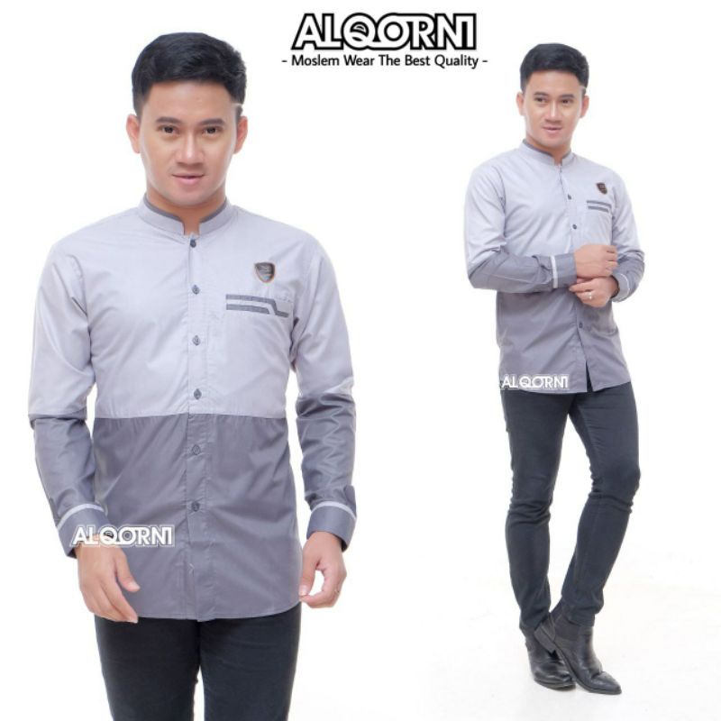 Koko putih Hadroh / kemeja Bandung / baju distro Bandung / kemeja slimfit / Koko Hadroh azzahir