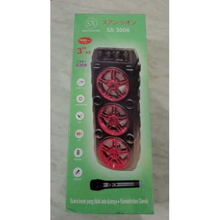 Speaker Bluetooth Karaoke + Mic SX3006 3 Tingkat / Speaker Bluetooth Portable + Mic SX3006