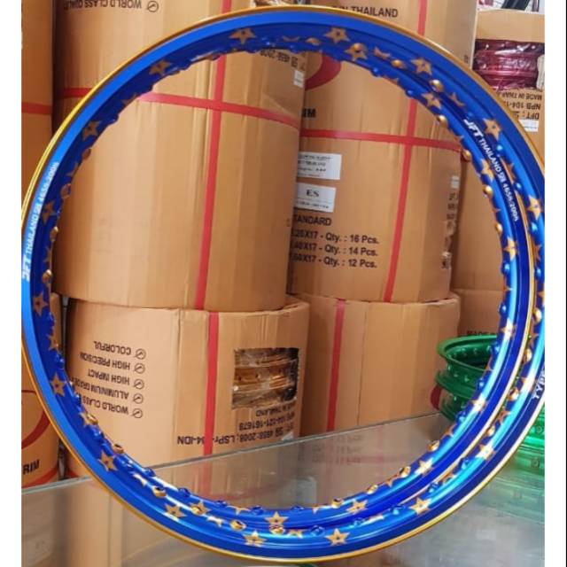 Velg Dft Star Pelek Dft Thailand Motif Bintang Set Depan Blakang 140/140 Ring 17