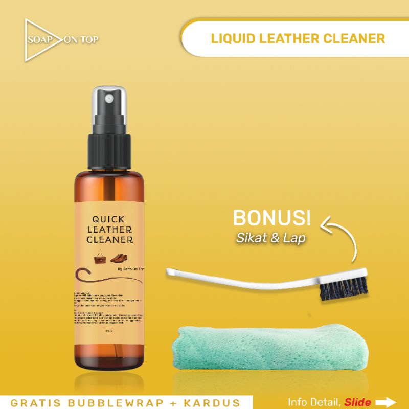 Quick leather cleaner premium - Pembersih Tas branded untuk perawatan Kulit berjamur 100ml