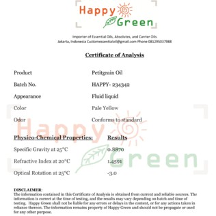 Happy Green Petitgrain Essential OIl  - Minyak Petitgrain 100%