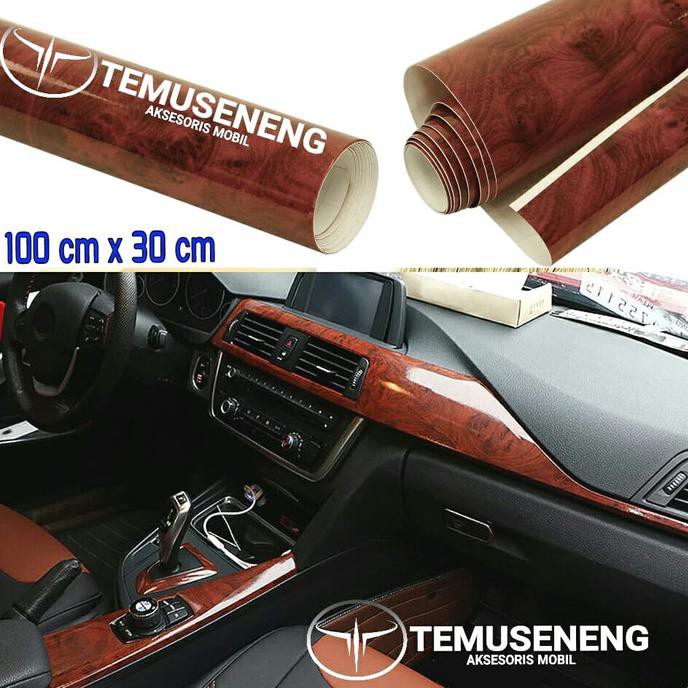 STICKER INTERIOR MOBIL DASHBOARD MOTIF SERAT KAYU STIKER DASBOR GLOSSY