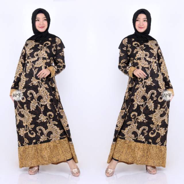 MS GAMIS BATIK SRIWEDARI MAXI BUMIL/BUSUI KATUN SOGAN MANGGAR PADI