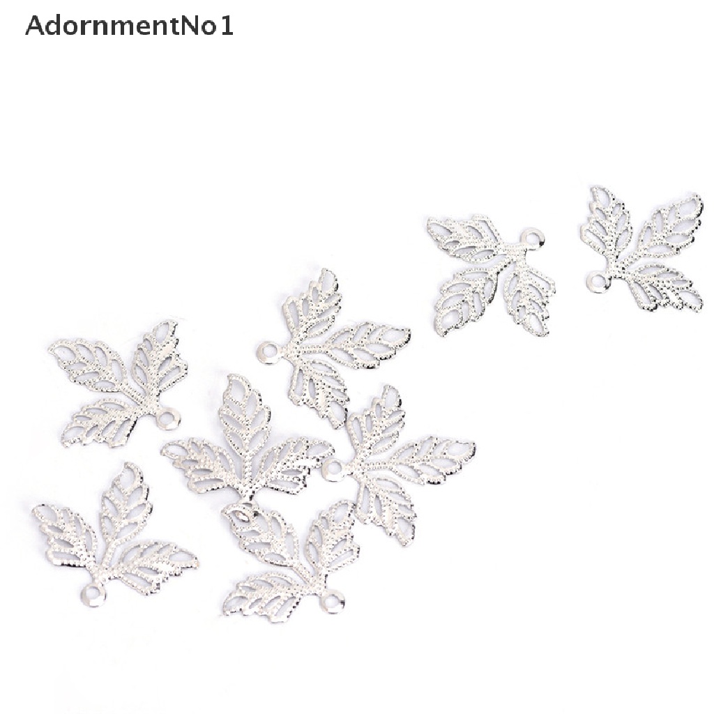 (AdornmentNo1) 100pcs / Set Konektor Bentuk Daun Bahan Metal Untuk Membuat Perhiasan DIY