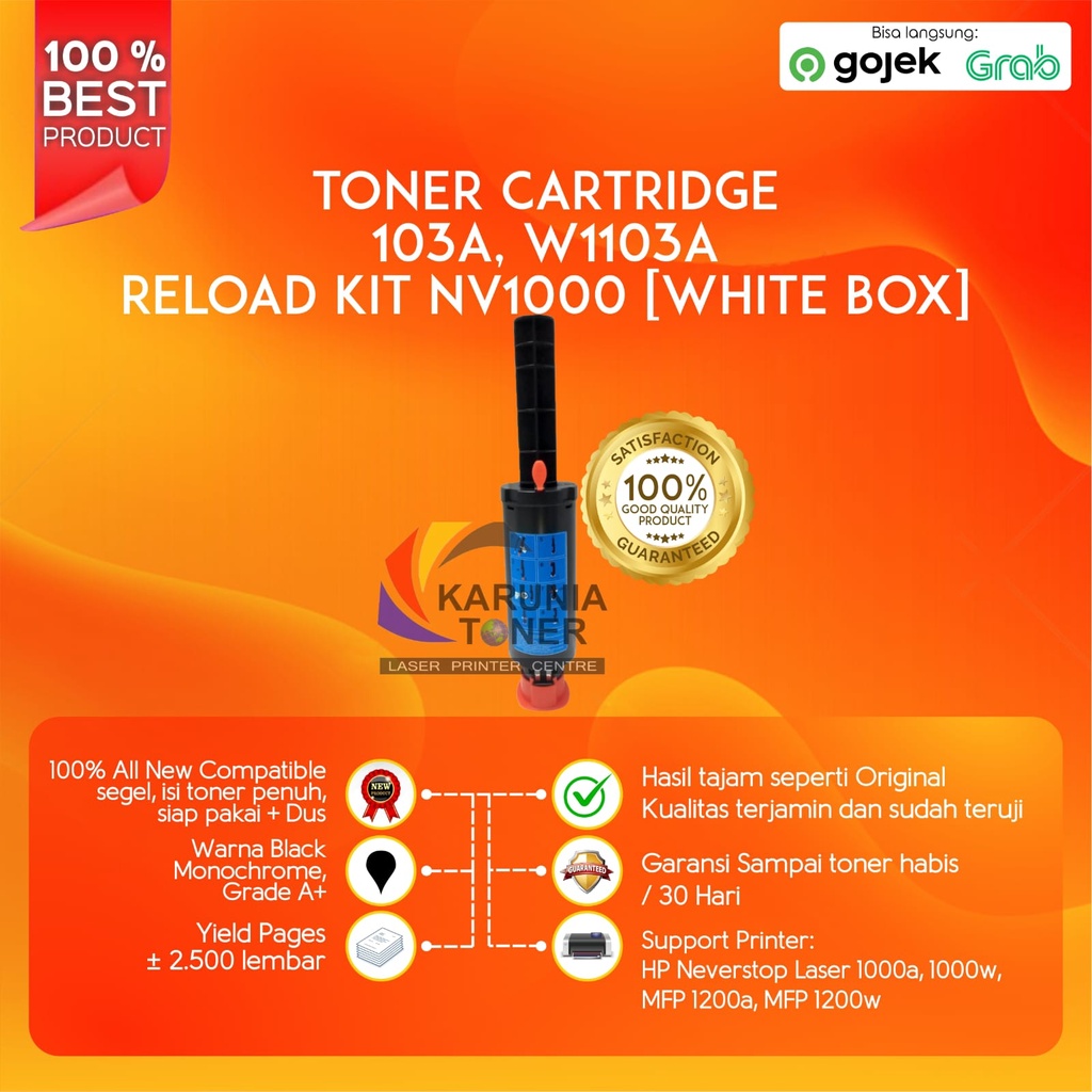 Cartridge Toner Compatible W1103 103a Printer 1000a 1000w 1200a 1200w