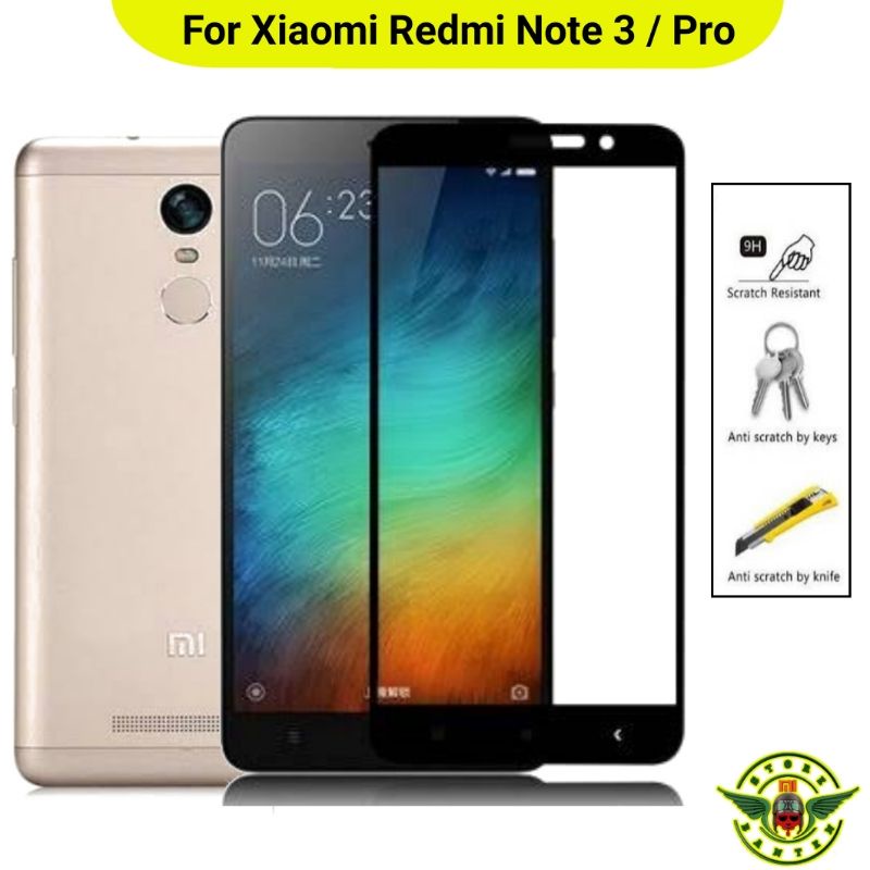 Tempered glass Xiaomi Redmi Note 3 Pro Full Cover - Tg Warna 3d 2.5D Anti Gores kaca Gorila Glass