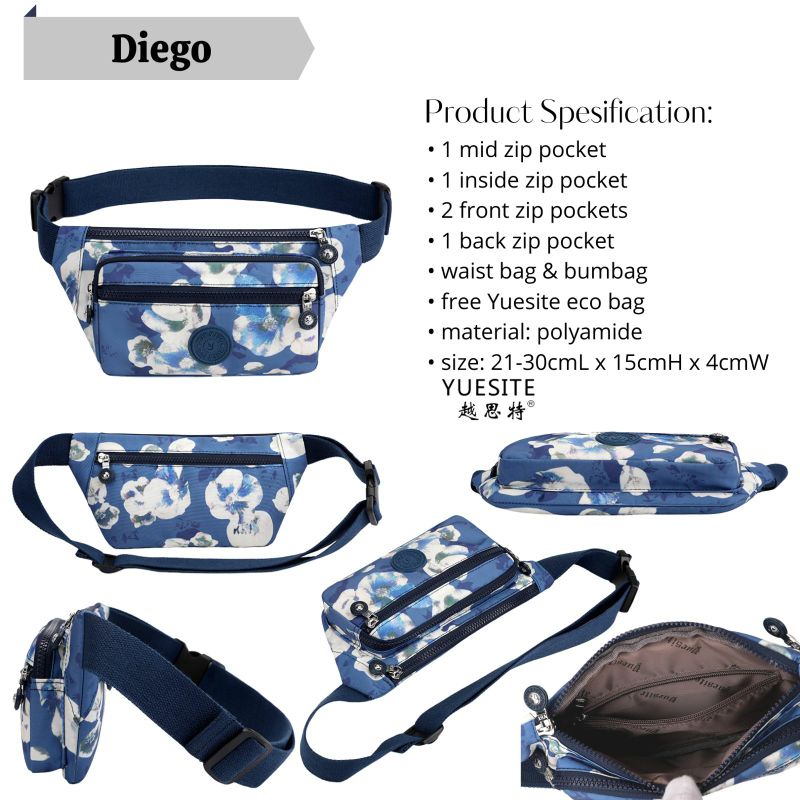 Tas pinggang fashion import yuesite diego waist bag