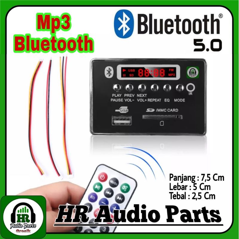 Kit Modul Mp3 Stereo Bluetooth USB Radio FM MMC Card + Equalizer