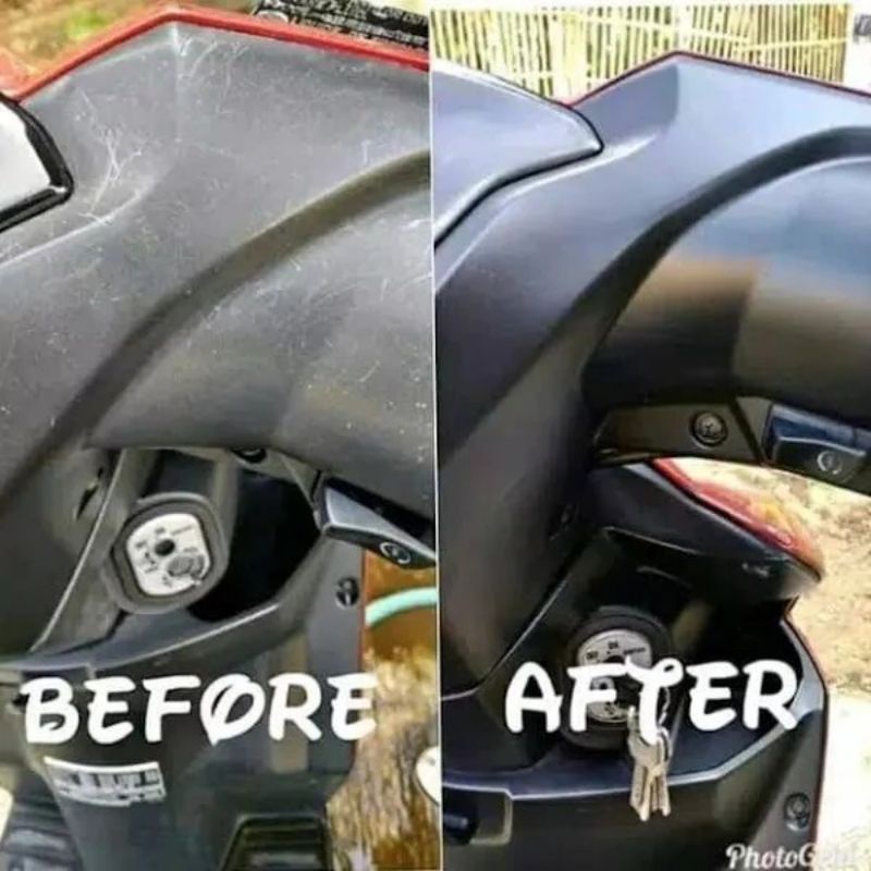 Penghitam Dashboard  Motor Permanen Restorer Plastik kusam Slebor Spakboard Black Magic Pengkilap