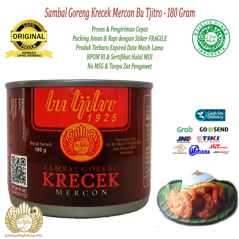 Sambal Goreng Krecek Mercon Bu Tjitro - 180Gram