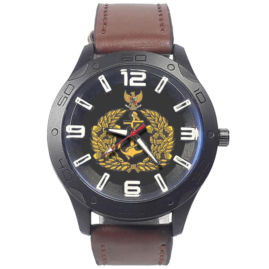 Jam tangan TNI-AL Kalep Coklat (Exclusive)