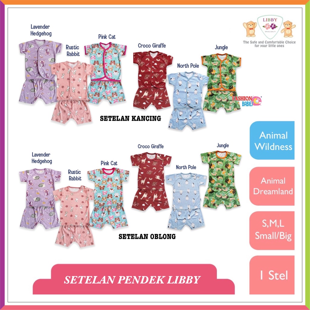 LIBBY PRINT MOTIF SETELAN PANJANG KANCING | LULLABY RAINBOW FANTASIA ANIMAL WILDNESS |LIBBY BABY S M L ❤ Fashionbabies ❤