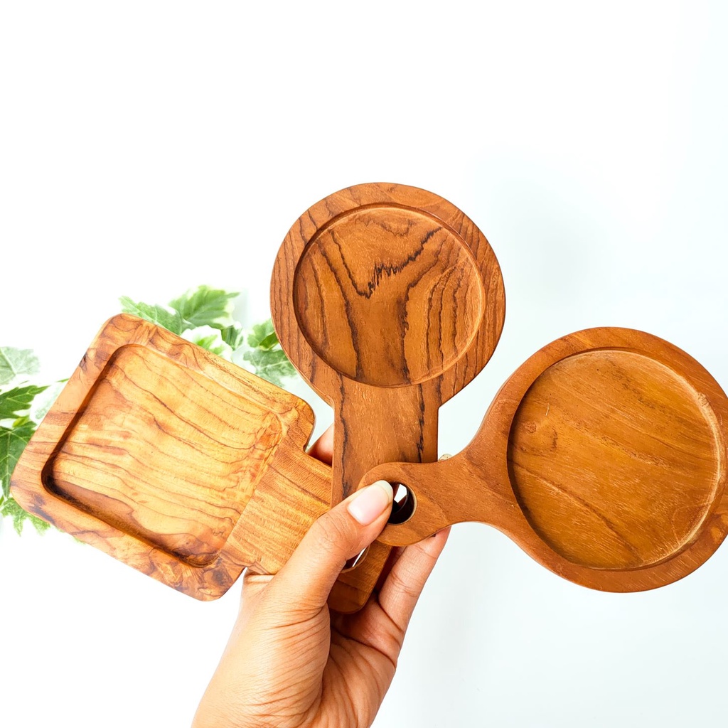 COASTER KAYU - Coaster Kayu/ Coaster Mini/ Coaster Pizza/ Tatakan Kayu/ Serving Coaster