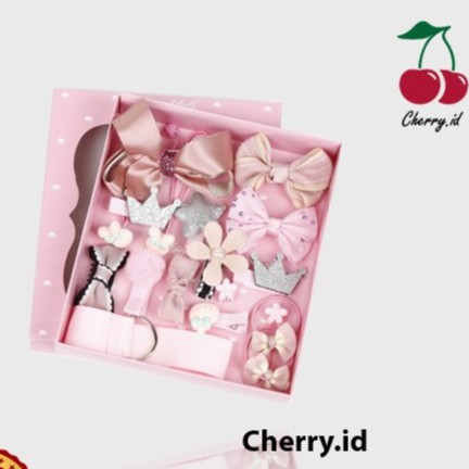 Cherry COD Aksesoris Ikat Jepit Rambut Anak Cute  / Children's Hairpin Hair Circle Gift Box / Pita Rambut Anak / Karet Rambut Anak PT03