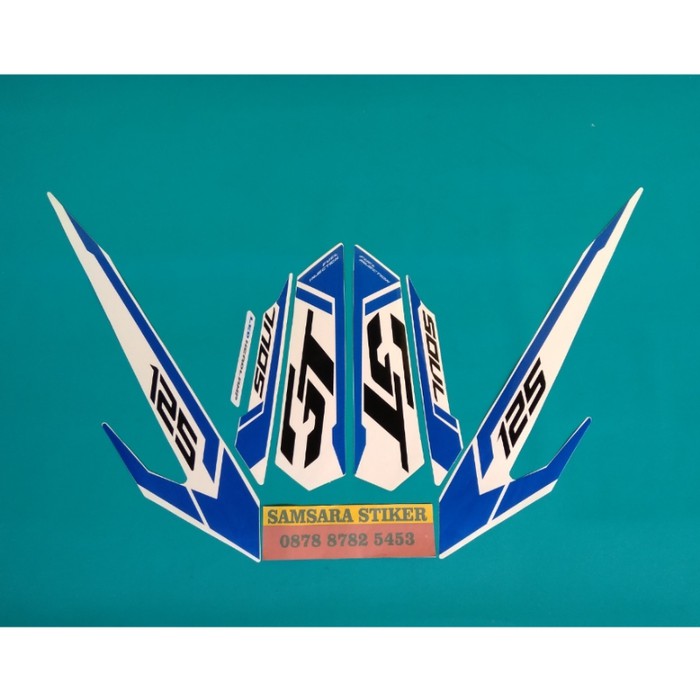 promo Stiker striping motor mio soul GT biru putih murah