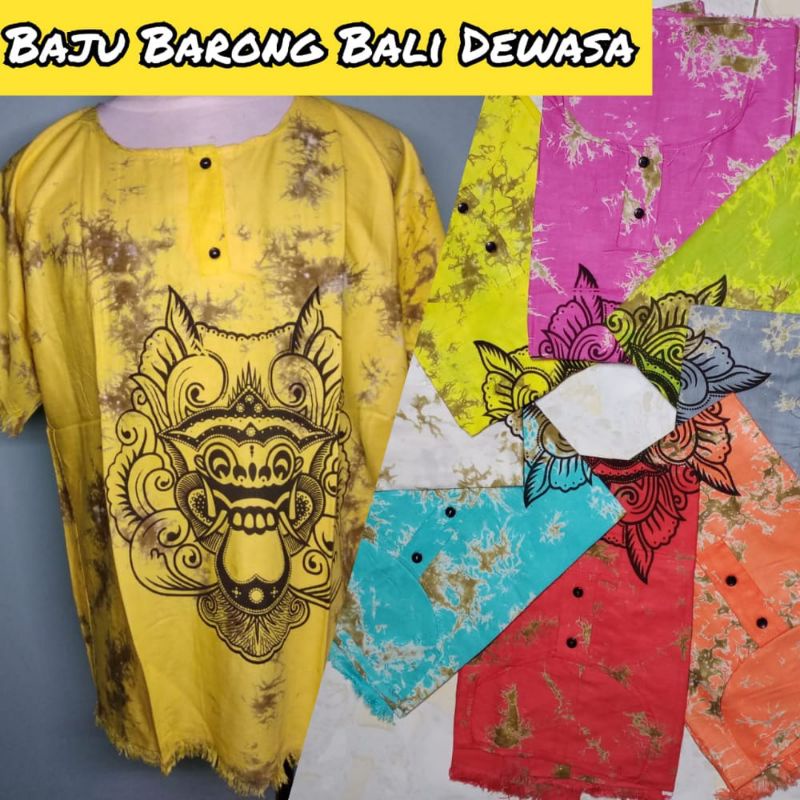 Baju Kaos Dewasa Motif Bali/ Kaos Baronk Bali