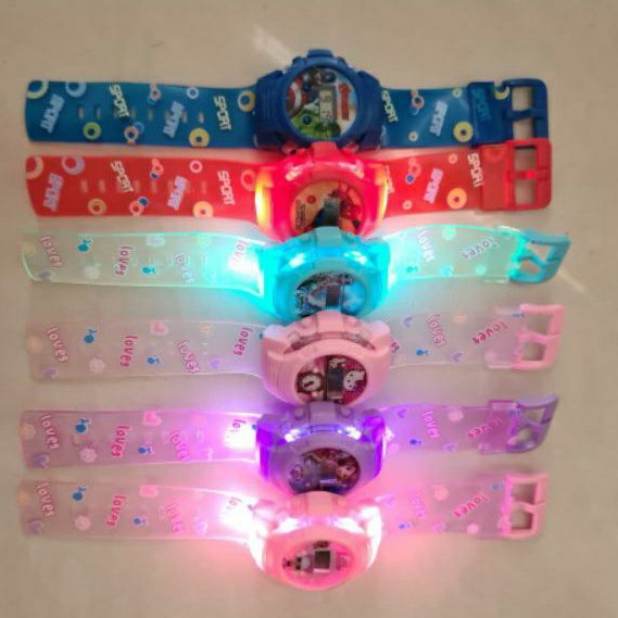 JAM TANGAN ANAK PEREMPUAN LAMPU MUSIK TRANSPARAN