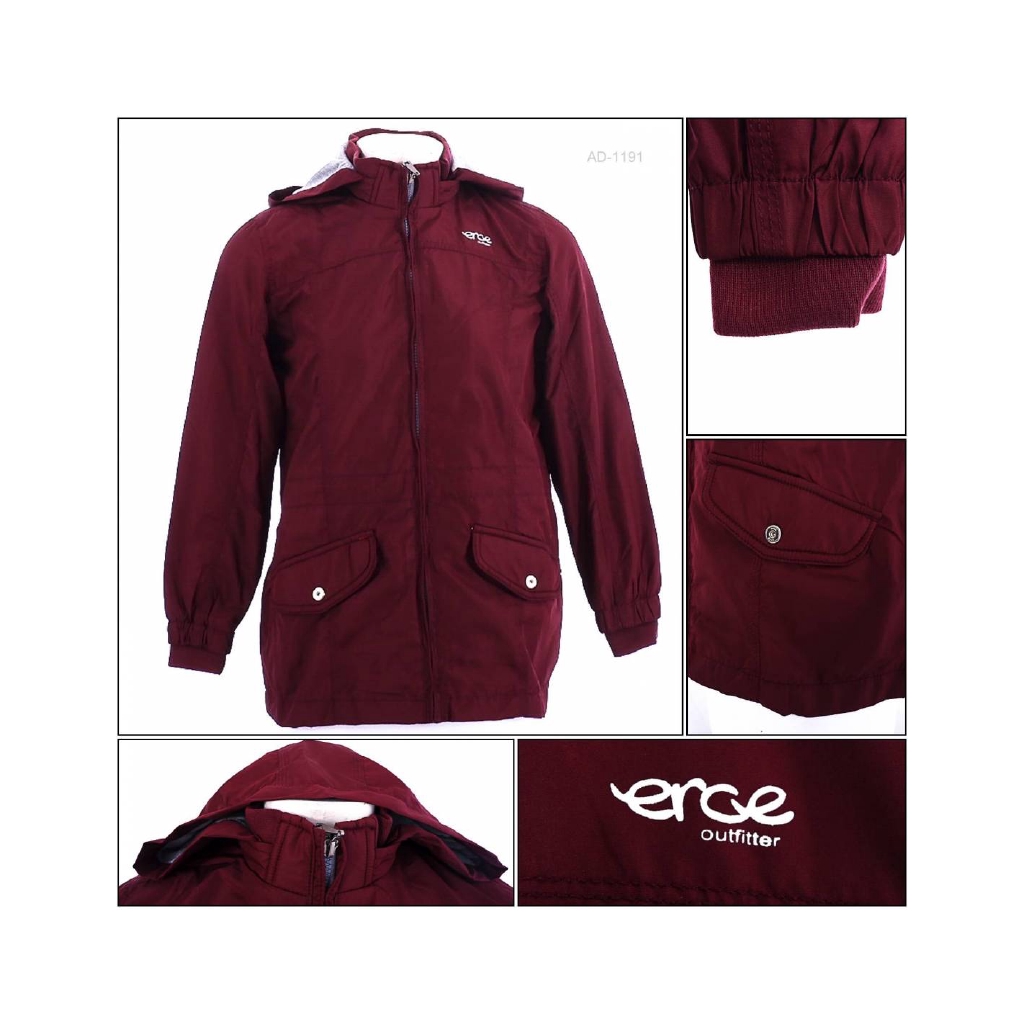 [070001191] Jaket Parasit Cewek Merah Tua Erce M-XL