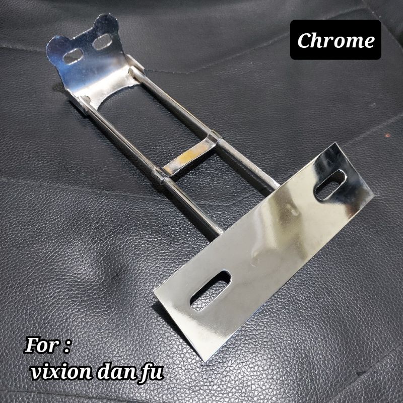 breket plat vixion dan satria fu chrome dudukan plat crome  fu vixion