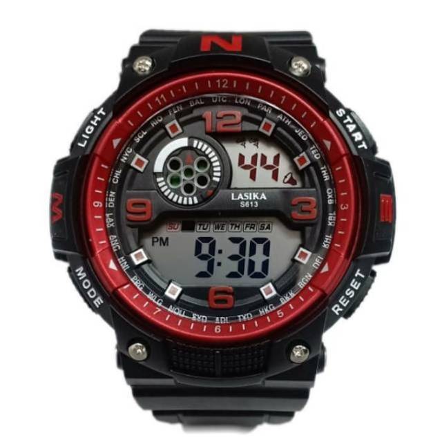 JAM TANGAN PRIA SPORTY KARET DIGITAL ANTI AIR LASIKA 613