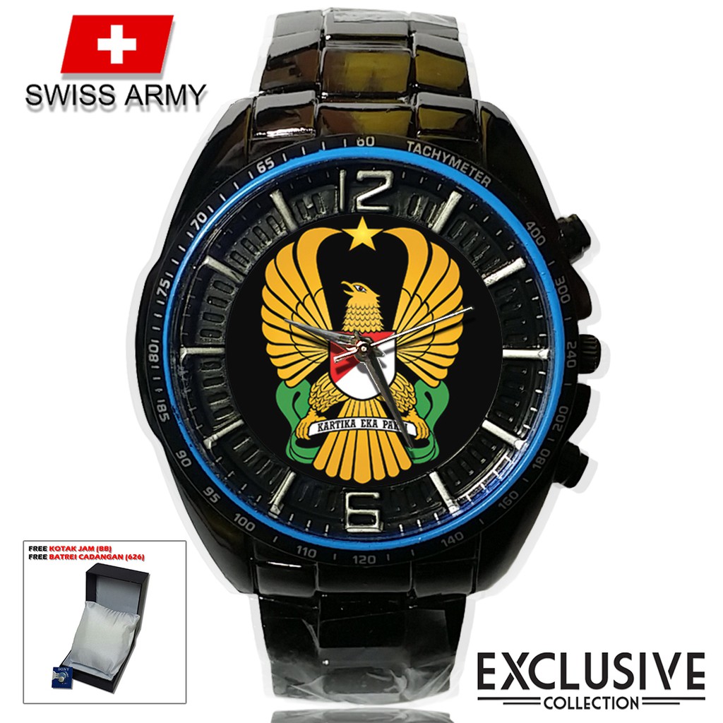 (Istimewa Bossque) Jam TNI - AD Rantai Sport (Elegan)