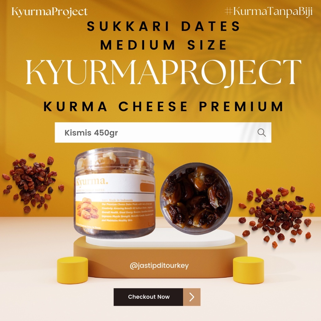 

KURMA KEJU PREMIUM KURMA CHEESE PREMIUM KURMA KEJU LUMER DENGAN TOPPING KISMIS 500gr