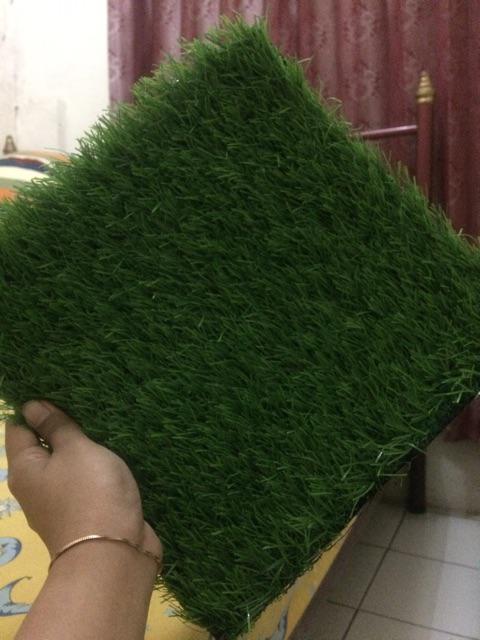 Rumput Sintetis Swiss Ukuran 25x25cm Tebal 3cm Full Green