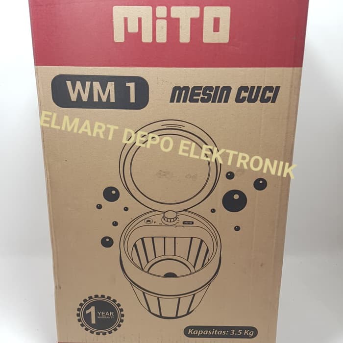 MITO mesin cuci mini portable 3,5k WM1 170 watt washing machine baju bayi anak kos WM 1