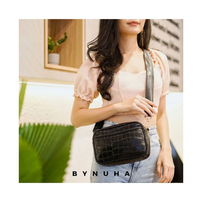 TAS WANITA TERMURAH/ TAS SLEMPANG WANITA TERBARU/ RUBI BAG-BLACK
