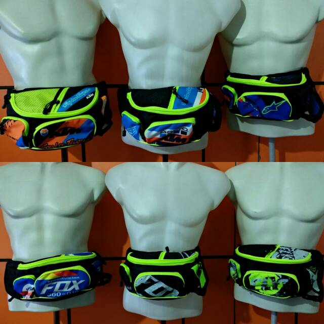 Tas pinggang waistbag motif racing
