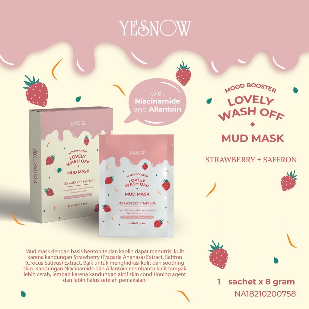 Yesnow Relaxing Wash-Off Mud Mask | Masker Wajah [Sachet]