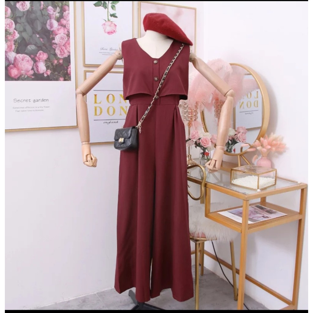 FWG - JUMPSUIT AMEL / JUMPSUIT WANITA KOREA TERBARU / JUMPSUIT TERLARIS WANITA KOREA