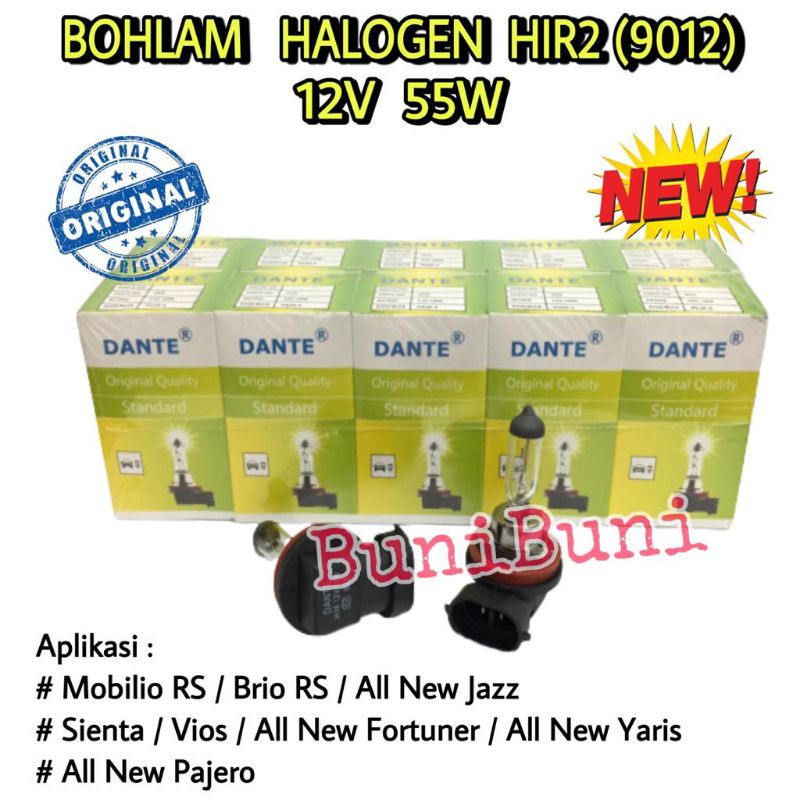 Bohlam Lampu Halogen HIR2 / 9012 12V 55W Untuk Lampu Utama Brio Mobilio RS / New Yaris / New Vios