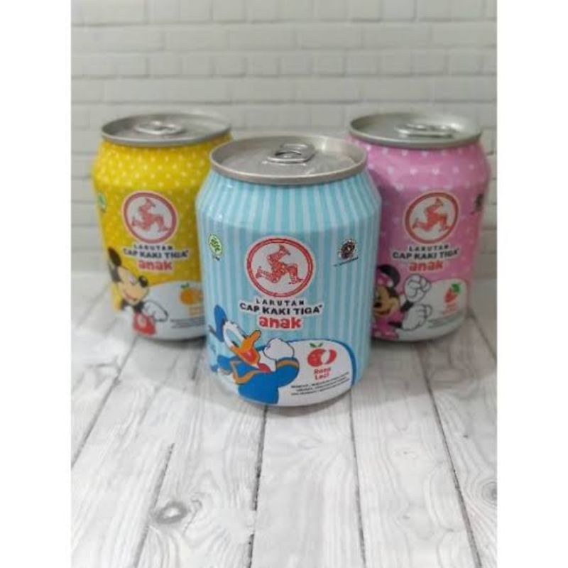 

Larutan CAP KAKI TIGA ANAK. All Var. Kaleng 250 Ml. Leci, Strawberry, dan Jeruk