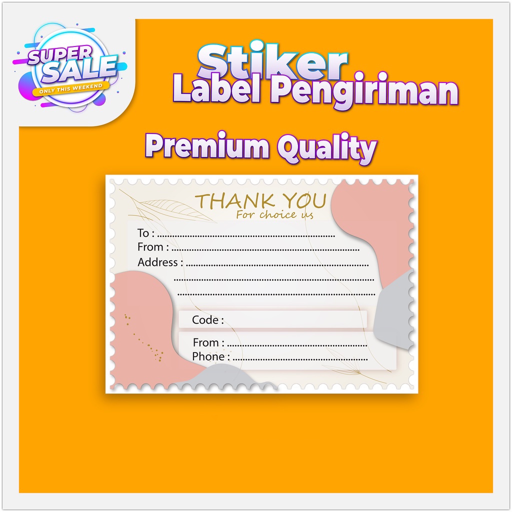 

STIKER LABEL PENGIRIMAN PREMIUM / STIKER PENGIRIMAN OLSHOP