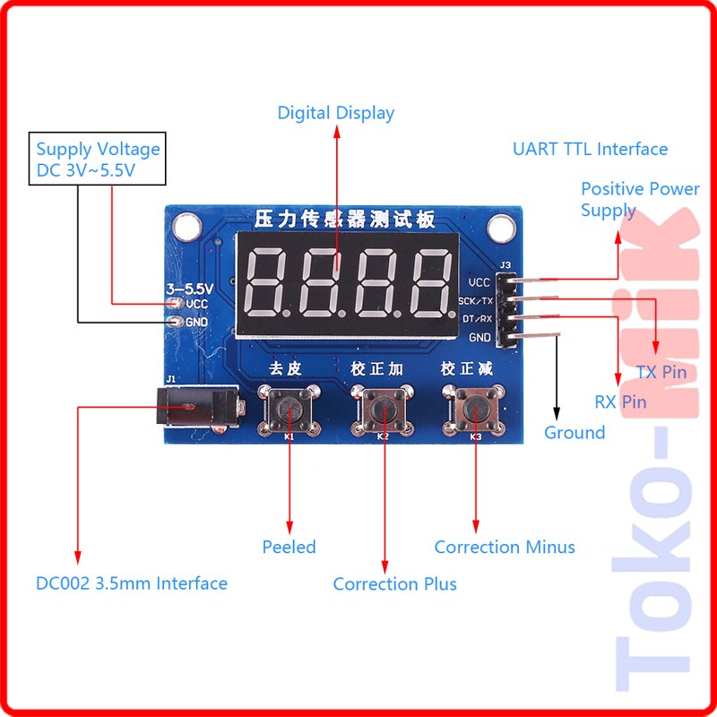 HX711 Loadcell Display LED Timbangan Ukur Berat HX-711 Weight Sensor