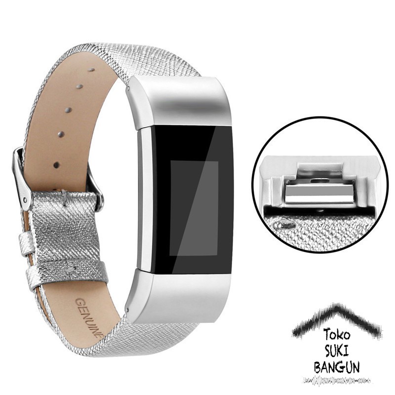 Tali Jam Fit Charge 2 LEATHER Smooth Plain Watch Strap Band