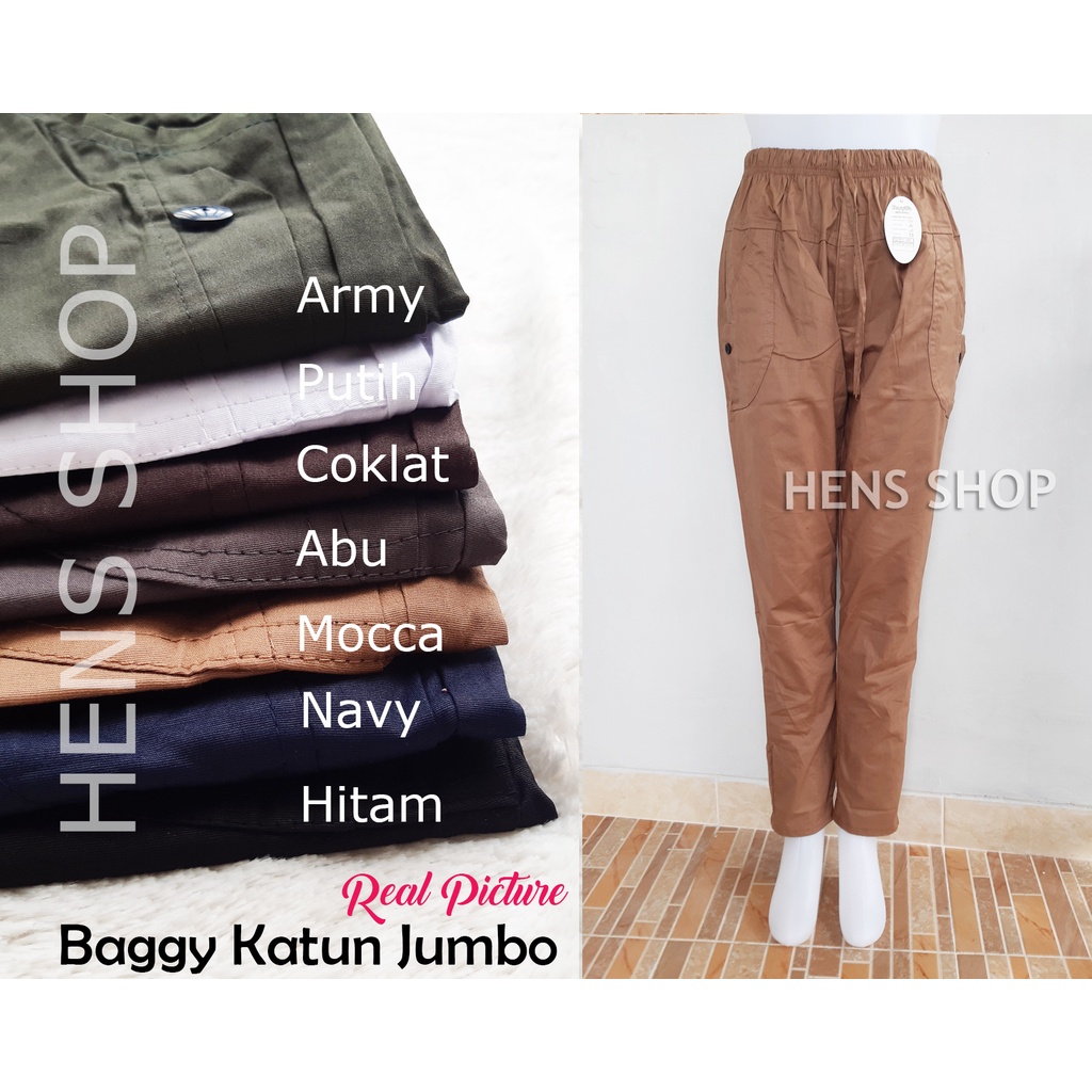 CELANA BAGGY JUMBO PANTS XL DAN XXXXL(5L) PANJANG KATUN STRETCH