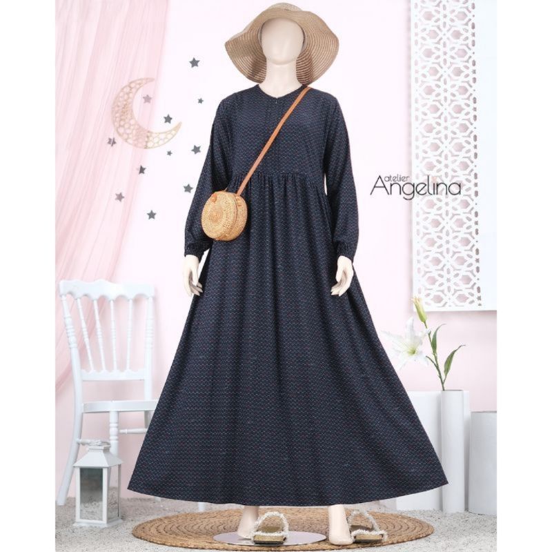 Atelier Angelina Sarah Dress Muslim Ibu Smiley Midnight